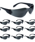 Bulk Pack 48 Tinted Safety Glasses With Dark Smoke Lenses For UV400 Protection, ANSI Z87.1 Impact Resistant Eye Protection
