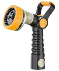 Fireman-Style Garden Hose Nozzle With Heavy-Duty All-Metal Build Lever And Thumb Control Sprayer Seven Spray Patterns