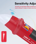 Close-up of AC Circuit Breaker Finder And Tracer Kit with adjustable sensitivity dial and buzzing indicator.