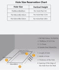 Hole Size Reservation Chart with hole dimensions and vertical height specifications for Heavy Duty Electric Attic Ladder.