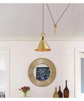 Creative Lifting Ceiling Hanging Light Modern Cooper Adjust Line Pendant Lamp for Bar Home Restaurant,Exquisite in elegant room setting.