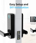 Side view of Keyless Bluetooth Smart Door Lock With Fingerprint Access And App Control, showing tempered glass touch panel.