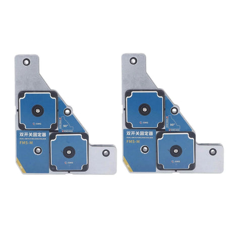 Heavy Duty Magnetic Welding Clamp With 90 Degree Fixture For Steel Plates, 112 Lbs Strong Magnet, Dual Switch 2 Pack Weld Holder