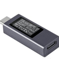 Type C Power Meter USB C Tester With LCD Display Digital Multimeter 4 To 30V 0 To 12A Voltage Current Monitor in black
