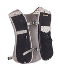 Front view of black hydration vest with reflective straps, part of Hydration Vest And Pack For Running And Hiking Lightweight Water Rucksack Backpack