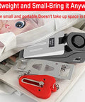 Pocket Door Lock And Alarm Dual Protection For Hotels And Travel Stays Pink Portable Door Stop Self Defense Tool in bag