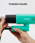 Mint Green Heat Blower Gun With Foldable Handle For Sublimation Blanks And Shrink Wrap Film, 110V 1300W Hot Air Gun held by hands