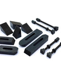 Clamp Kit Set M6 6mm for CNC Milling and Rotary Tables, includes clamps, bolts, and wedges, 24-piece.