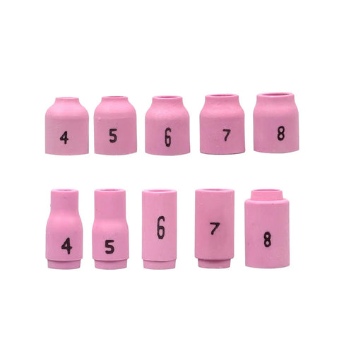 Set of alumina nozzles for All In One TIG Welding Torch Repair Kit With Gas Lens, Alumina Nozzles, Glass Cups And Collets For WP 17 18 26