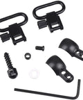 Lever Action Rifle Sling Mount Kit Split Band With 1 Inch Quick Detach Sling Swivels, rotating stud, gasket, adapter parts displayed
