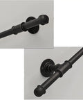 Built Tough Wrought Iron Handrail For Stairs Adjustable 1 To 20 Foot Matte Black Galvanized Steel Banister Kit close-up of attachment detail