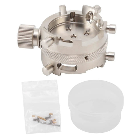 Pro Grade Stainless Steel Watch Movement Base Holder For Repairs And Adjustments Heavy Duty Fixation Tool with screws and box