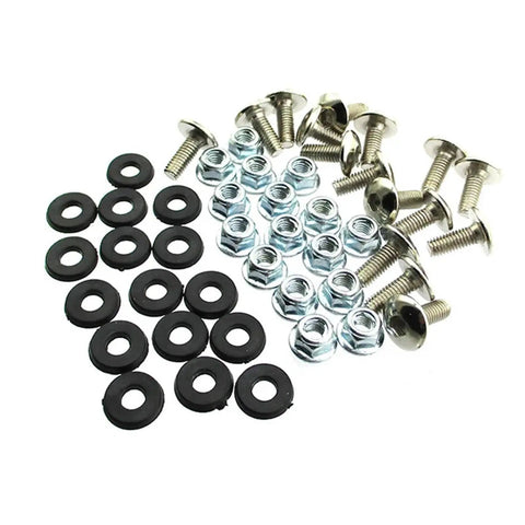 Beefed Up M6 X16 ATV Quad Plastic Fender Bolt Washer Nut Screw Kit compatible with 50cc-125cc ATVs, bolts, washers, nuts