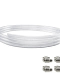 10 Ft Beer Line Vinyl Tubing 3/16 ID 7/16 OD Keg Line Replacement Kit With 4 Hose Clamps Food Grade Tubing For Kegerator Draft Beer Tower D Coupler Beer Dispensing