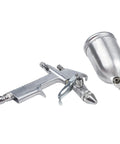 Top Shelf Gravity Feed Paint Sprayer Gun 0.5mm Precision Nozzle 125ml Cup, featuring a metal body and cup for car and wood projects.