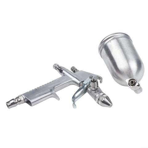 Top Shelf Gravity Feed Paint Sprayer Gun 0.5mm Precision Nozzle 125ml Cup, featuring a metal body and cup for car and wood projects.