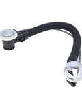 Luocute Bathtub Overflow Drainer Flexible Pipe for Spa Bathtub, black flexible pipe with chrome drain cover.