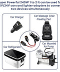 Hella Tough Universal Car Cigarette Lighter Splitter, 12V To 24V Dual Port Power Adapter with two device connection options.