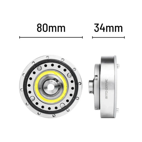 Strain Wave Gearbox With Zero Backlash For Beefy High Torque 80Nm In Industrial Robots SHF17I Harmonic Drive, front and side view