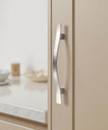 Stylish Wave Design Brushed Nickel Cabinet Pulls For Kitchen And Bathroom Upgrades Awesome 6 Pack Zinc Alloy Handles With 3 3 4 Inch Hole Center Easy Install Modern Durable Hardware For Dressers Vanities And Bedrooms That Add A Cool Contemporary Vibe To installed on cabinet