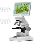 7-Inch Screen Digital Microscope With X-Y Stage, HDMI And USB Output, Wireless App Control And Slide Viewer for kids and students