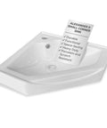 Alexander II 24 Inch Corner Wall Mounted Bathroom Sink White With Overflow Space Saving Ceramic Sink For Small Bathrooms