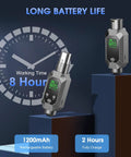 Wireless Microphone System With XLR Transmitter And Receiver UHF 262 Foot Range 8 Hour Battery display