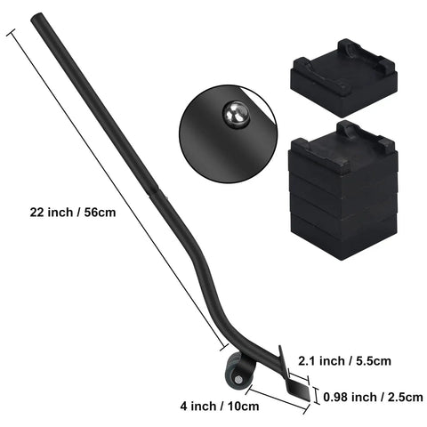 Heavy Duty Metal Furniture Lifter Tool With Three Wheels And Four Raise Blocks For Moving Sofas Refrigerators And Washers