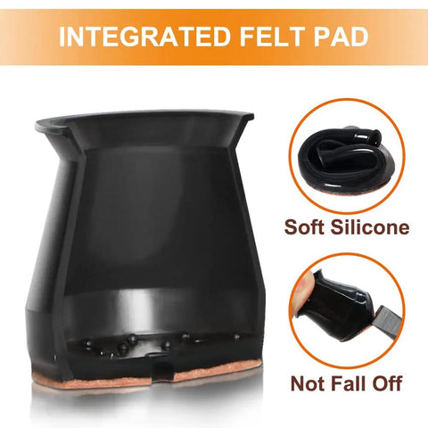 Crazy Easy Silicone Chair Leg Protectors For Hardwood Floors 24 Pack Slip On Floor Caps with integrated felt pad