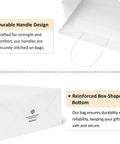 25 Pack White Gift Bags With Handles, 8 x 4.25 x 10.5 Inch Kraft Paper Gift Bags For Gifts And Shopping, featuring handle and bottom design