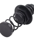 Rock Solid Heavy Duty 2 Piece Trunk Lid Springs With Durable Rubber Bumper Guards And Sweet Smooth Install Kit Straight Swap For 1994 To 1998 Ford Mustang, black steel spring with rubber stopper.