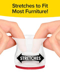 48 Piece Set Ruby Sliders Chair Leg Protectors for Hardwood and Tile Floors, clear protector stretching to fit furniture leg