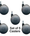 Extra Large Chair Casters 4 Inch Set Of Five For Carpet Replaces Chair Mat Heavy Duty With Smooth Rolling Performance Seven Sixteenth Inch Stem