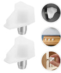 Heavy Duty Shelf Support Pegs Set 200 Pcs Replacement Shelf Pins for wood furniture in white plastic and stainless steel.
