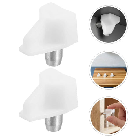 Two Hundred Plastic Shelf Support Pegs For Cabinets And Furniture White Cupboard Shelf Pins With Stable Load Bearing in use