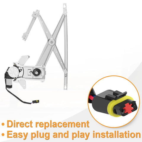 Dodge Ram Front Driver Side Power Window Regulator With Motor Replacement For 1994 To 2002 Ram 1500 2500 3500 Pickup Left Front Window Regulator Assembly OE 741 753, metal