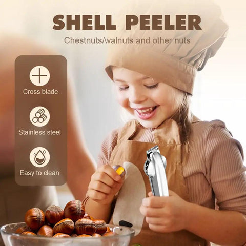Premium Stainless Steel Nutcracker Built For Chestnuts Walnuts And Pecans Sturdy Handheld Clip Tool That Shells Tough Nuts With Zero Sweat Or Mess In Seconds