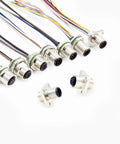 Five Pack M12 4 Pin A Code Male Connector Cable For IP67 Back Mount Unshielded Straight Aviation Socket Sensor Receptacle 250V 4A