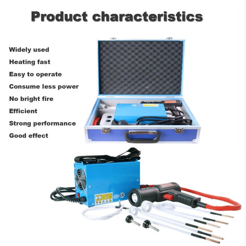 Heavy Hitter Magnetic Induction Heater Kit 1500 Watt Runs On 110 Or 220 Volts in portable case with components displayed.
