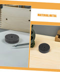 Six Piece Nylon Buffing Wheel Set With 10mm Hole Super Fast Cut For Bench Grinder Steel Copper Aluminum Car Polishing And Surface Restorations, gray buffing wheel on workbench.