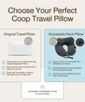 Travel And Camping Adjustable Pillow comparison with compressible stuff sack, showing small 19 by 13 inch pillow with memory foam and cover.