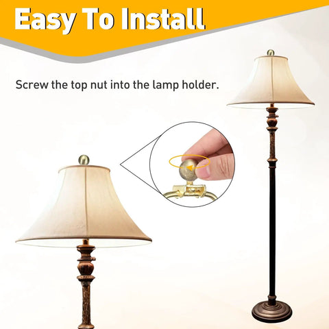 Two Pack Bronze Ball Lamp Finials 0.8 Inch Tall Brass Lamp Cap Knobs With Cleaning Cloth For Table And Floor Lighting Fixtures