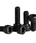 Premium Grade 14.9 Alloy Steel Hex Socket Head Cap Screws M1.4 X 6mm Black Oxide Coating 30 Pack in a pile.