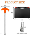 8 Inch Heavy Duty Screw In Tent Stakes 12 Pack With Hex Socket And Storage Case Drill In Ground Anchors dimensions