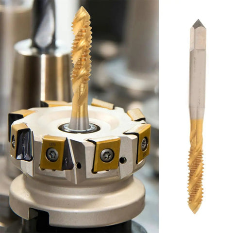 Pro Grade Thread Tap Drill Bit Set 1/4-20 High Speed Steel Titanium Coated Spiral Point Tap For Fast, Reliable Threading, Lightweight And Portable For Professionals And DIY Enthusiasts, HSS tap in milling chuck
