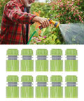 Sturdy G1/2 Garden Hose Quick Connectors Kit Made From Durable ABS Plastic For Easy Irrigation, Watering, And Hose Repair With Super Simple Plug In Joint Connections You Will Love. 10-piece green ABS G1/2 garden hose quick connectors for watering and hose repair