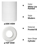 White Line Painted Glass Shade Cylinder Globe Replacement For Vanity Lights And Chandeliers One And Five Eighths Inch Fitter