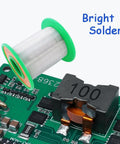 Unleaded Electronics Solder Wire 1.2mm 200g With Rosin Flux Core shown above a circuit board