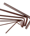 8pcs Mini Hex Key Wrench Set For Phone And Watch Repair 0.7 To 4mm High Hardness Alloy Steel L Shape Allen Keys In Brown Color Super Handy Kit, brown L-shaped wrenches