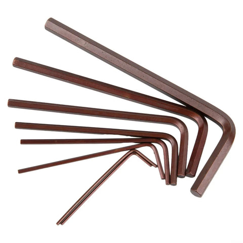 8pcs Mini Hex Key Wrench Set For Phone And Watch Repair 0.7 To 4mm High Hardness Alloy Steel L Shape Allen Keys In Brown Color Super Handy Kit, brown L-shaped wrenches